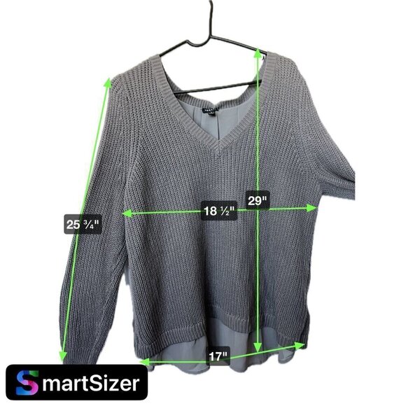 Torrid Sweater Gray Rib with Laced Detail in Back Women 1 Medium Cotton Blend - Picture 8 of 8